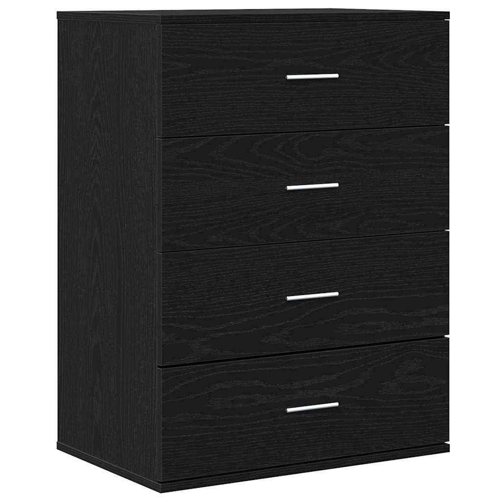 vidaXL Credenza Rovere nero 60 x 39 x 80 cm Legno multistrato
