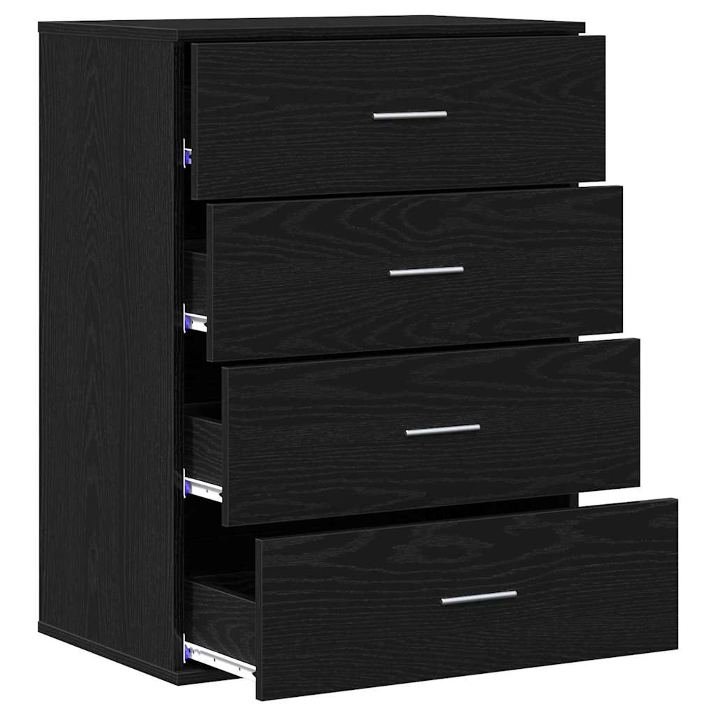 vidaXL Credenza Rovere nero 60 x 39 x 80 cm Legno multistrato