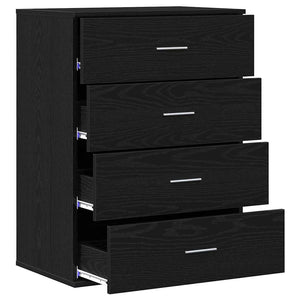 vidaXL Credenza Rovere nero 60 x 39 x 80 cm Legno multistrato