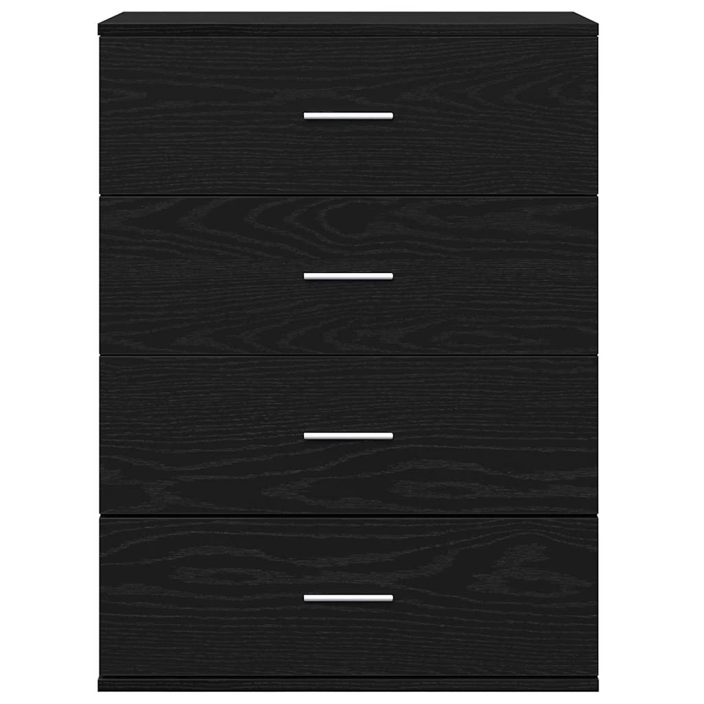 vidaXL Credenza Rovere nero 60 x 39 x 80 cm Legno multistrato