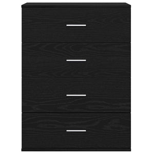 vidaXL Credenza Rovere nero 60 x 39 x 80 cm Legno multistrato