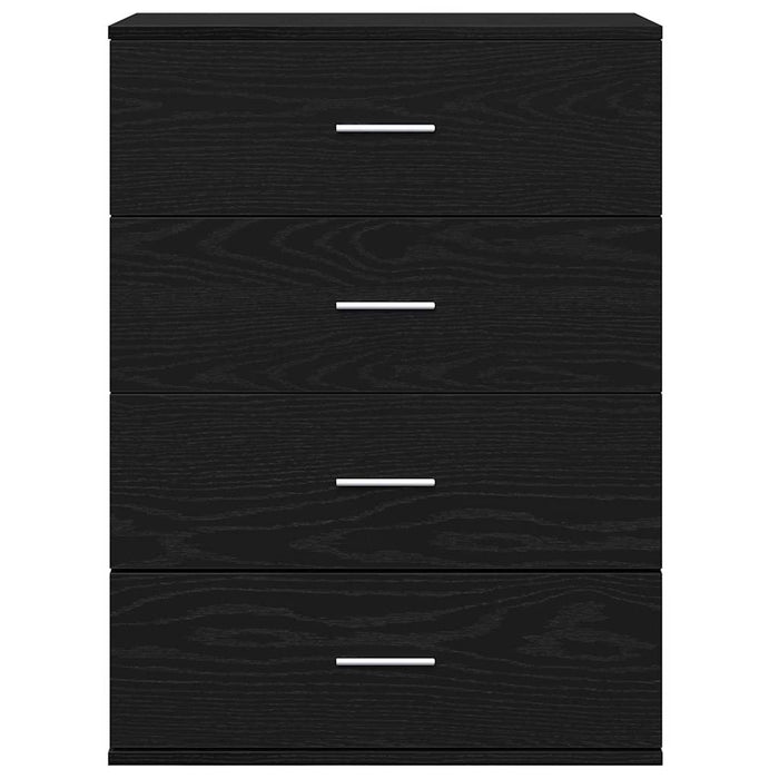 vidaXL Credenza Rovere nero 60 x 39 x 80 cm Legno multistrato