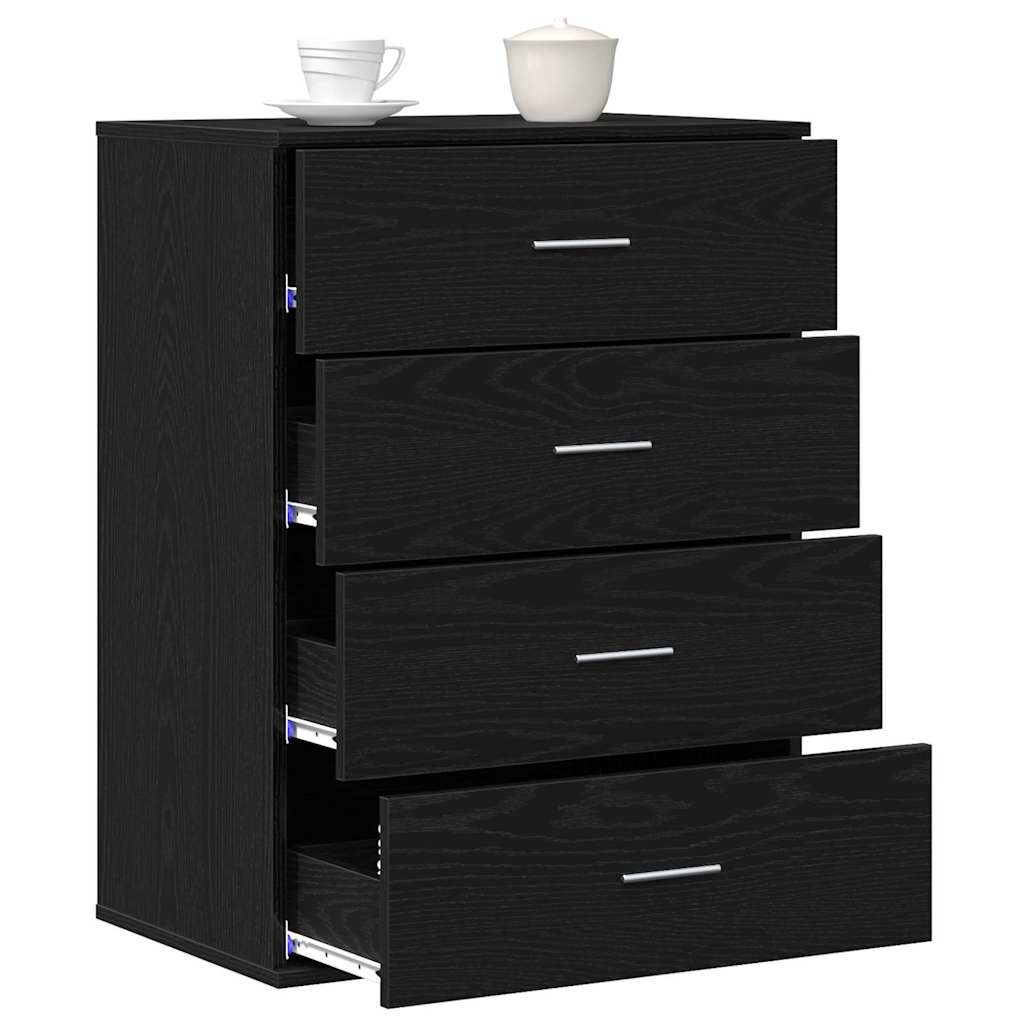 vidaXL Credenza Rovere nero 60 x 39 x 80 cm Legno multistrato