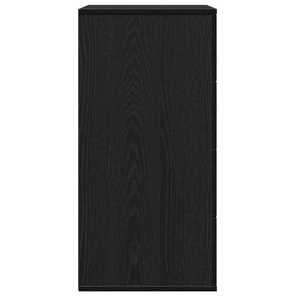 vidaXL Credenza Rovere nero 60 x 39 x 80 cm Legno multistrato