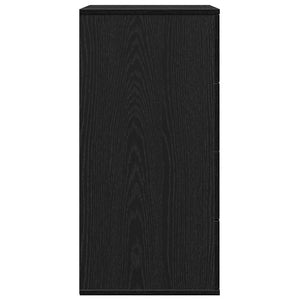 vidaXL Credenza Rovere nero 60 x 39 x 80 cm Legno multistrato