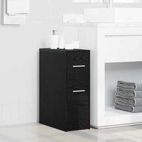 vidaXL Mobile da bagno slim Rovere nero 22 x 44 x 61.5 cm
