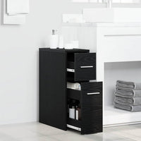 vidaXL Mobile da bagno slim Rovere nero 22 x 44 x 61.5 cm