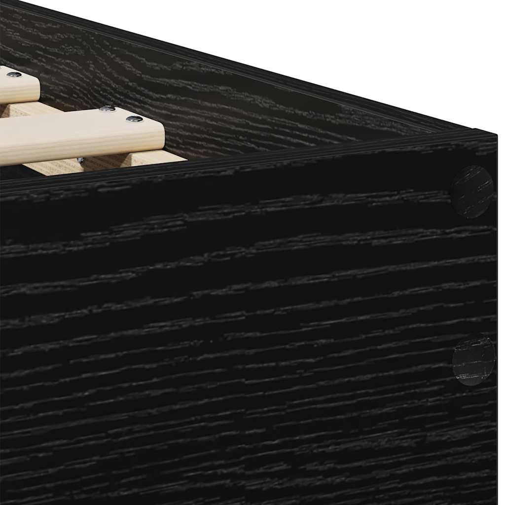 Struttura del letto Rovere Nero 90 x 200 cm Legno multistrato 871656