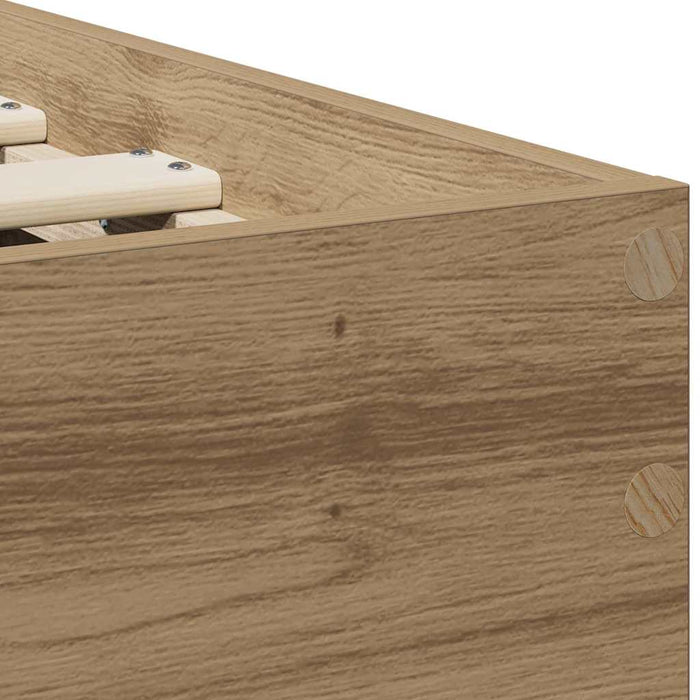 Struttura del letto con testiera rovere artigianale 90 x 190 cm 871658