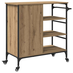 Carrello da Cucina-Scaffale per Cucina Rovere artigianale 87,5 x 39 x 84,5 cm