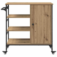 Carrello da Cucina-Scaffale per Cucina Rovere artigianale 87,5 x 39 x 84,5 cm