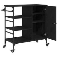 Carrello da Cucina-Scaffale per Cucina Rovere Nero 87,5 x 39 x 84,5 cm