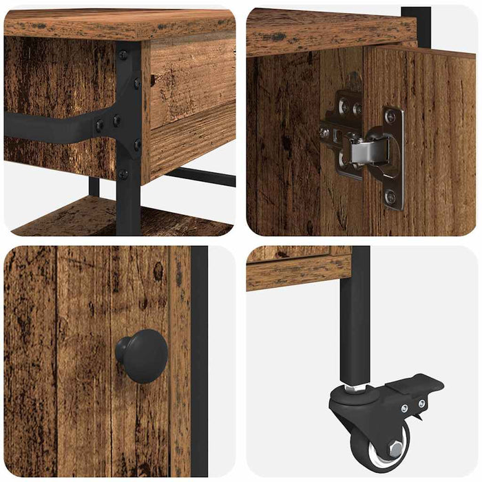 Carrello da Cucina  Legno Vecchio 56x43x89,5 cm Legno Ingegnerizzato 871666