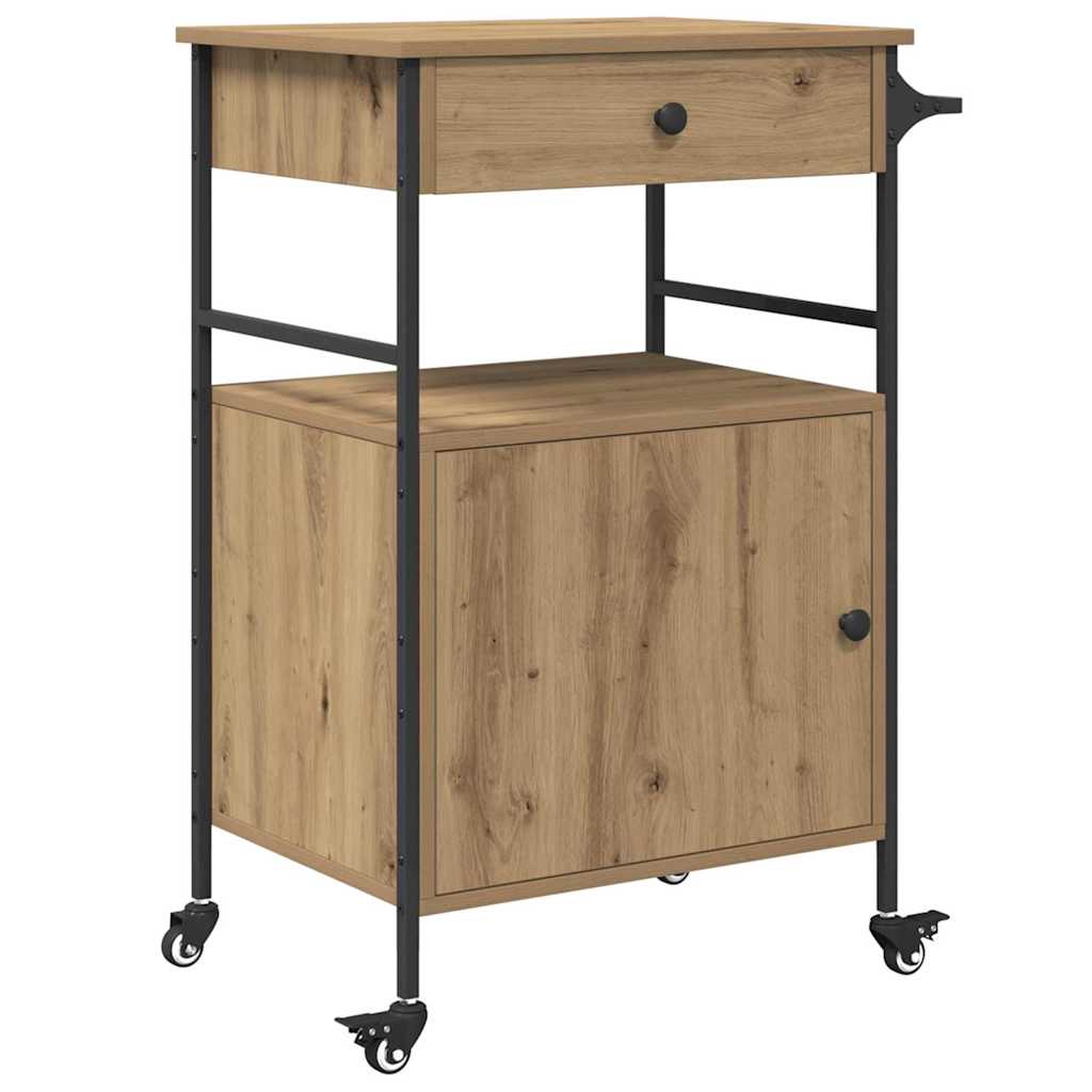 Carrello da Cucina-Scaffale per Cucina Rovere artigianale 56 x 43 x 89,5 cm