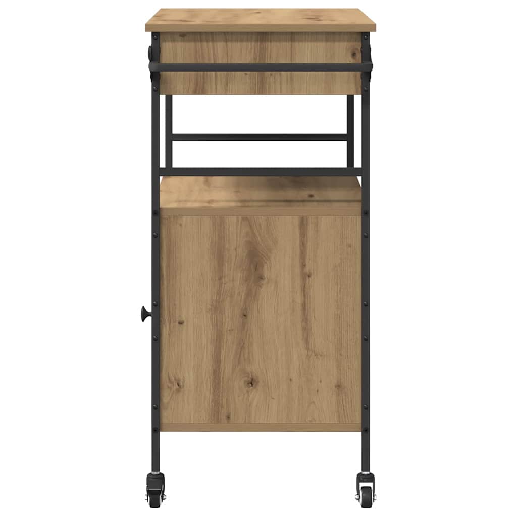 Carrello da Cucina  Rovere Artigianale 56x43x89.5 cm Legno Ingegnerizzato 871667