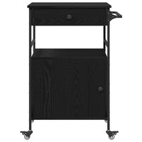 Carrello da Cucina  Rovere Nero 56x43x89,5 cm Legno Ingegnerizzato 871668