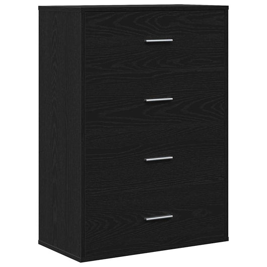 vidaXL Credenza Rovere nero 60 x 31 x 84 cm Legno multistrato
