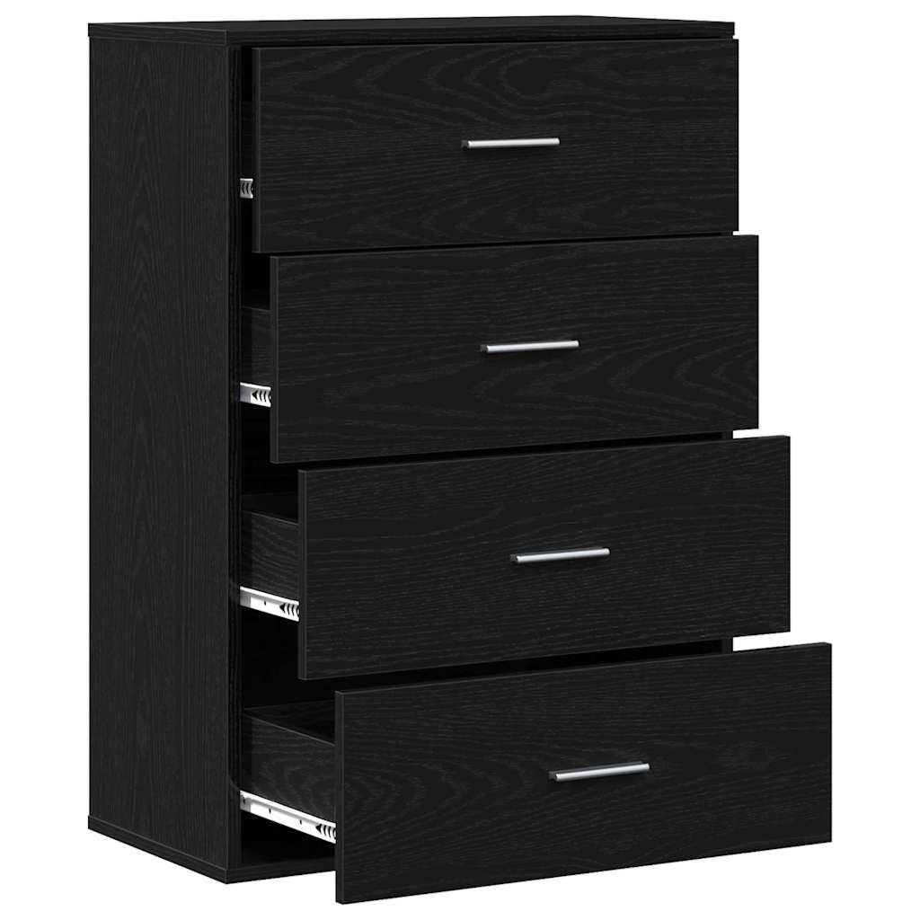 vidaXL Credenza Rovere nero 60 x 31 x 84 cm Legno multistrato