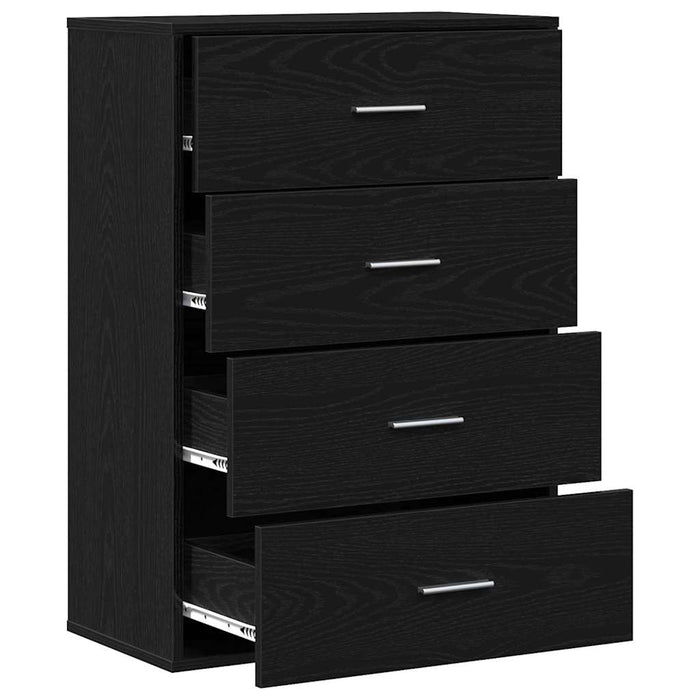 vidaXL Credenza Rovere nero 60 x 31 x 84 cm Legno multistrato