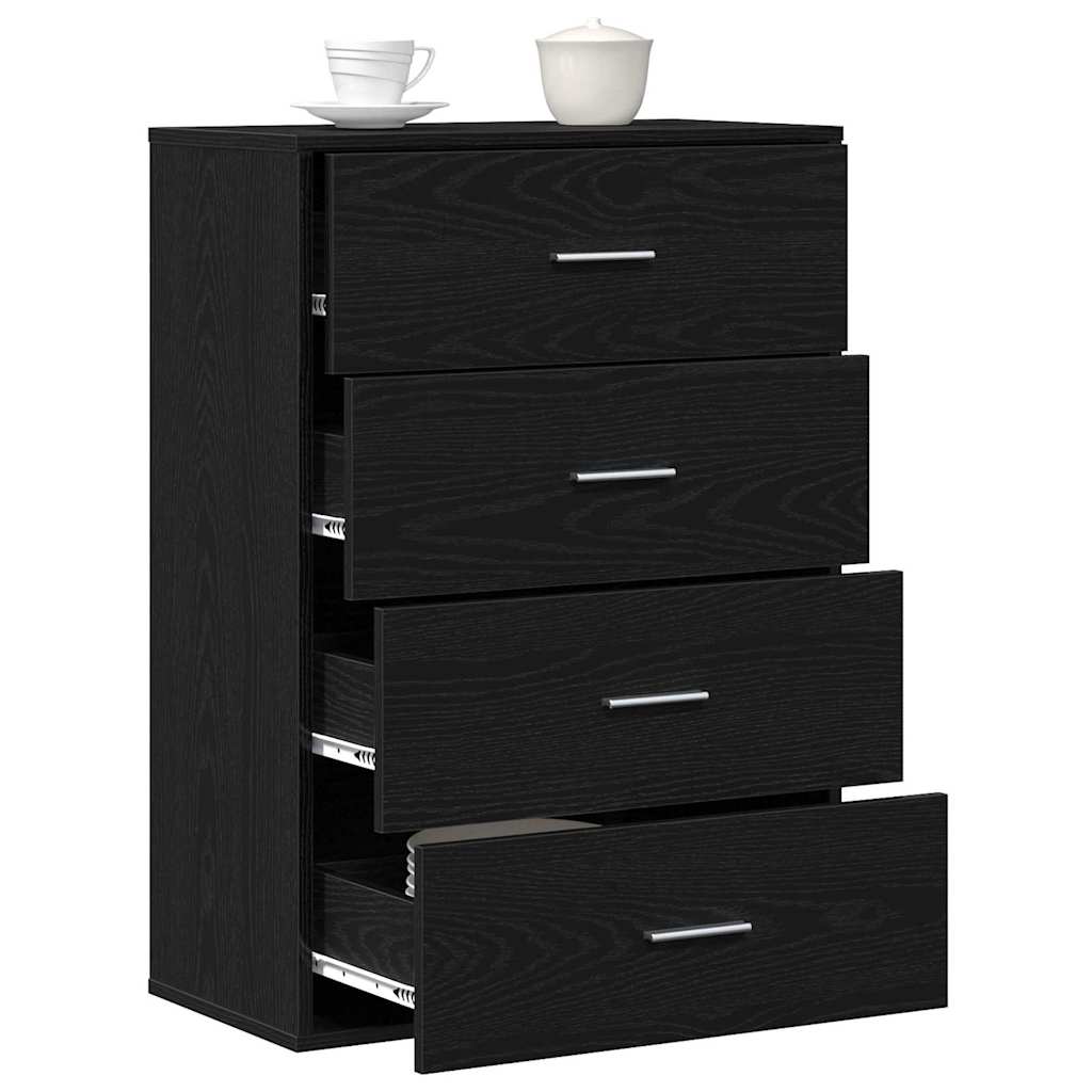 vidaXL Credenza Rovere nero 60 x 31 x 84 cm Legno multistrato