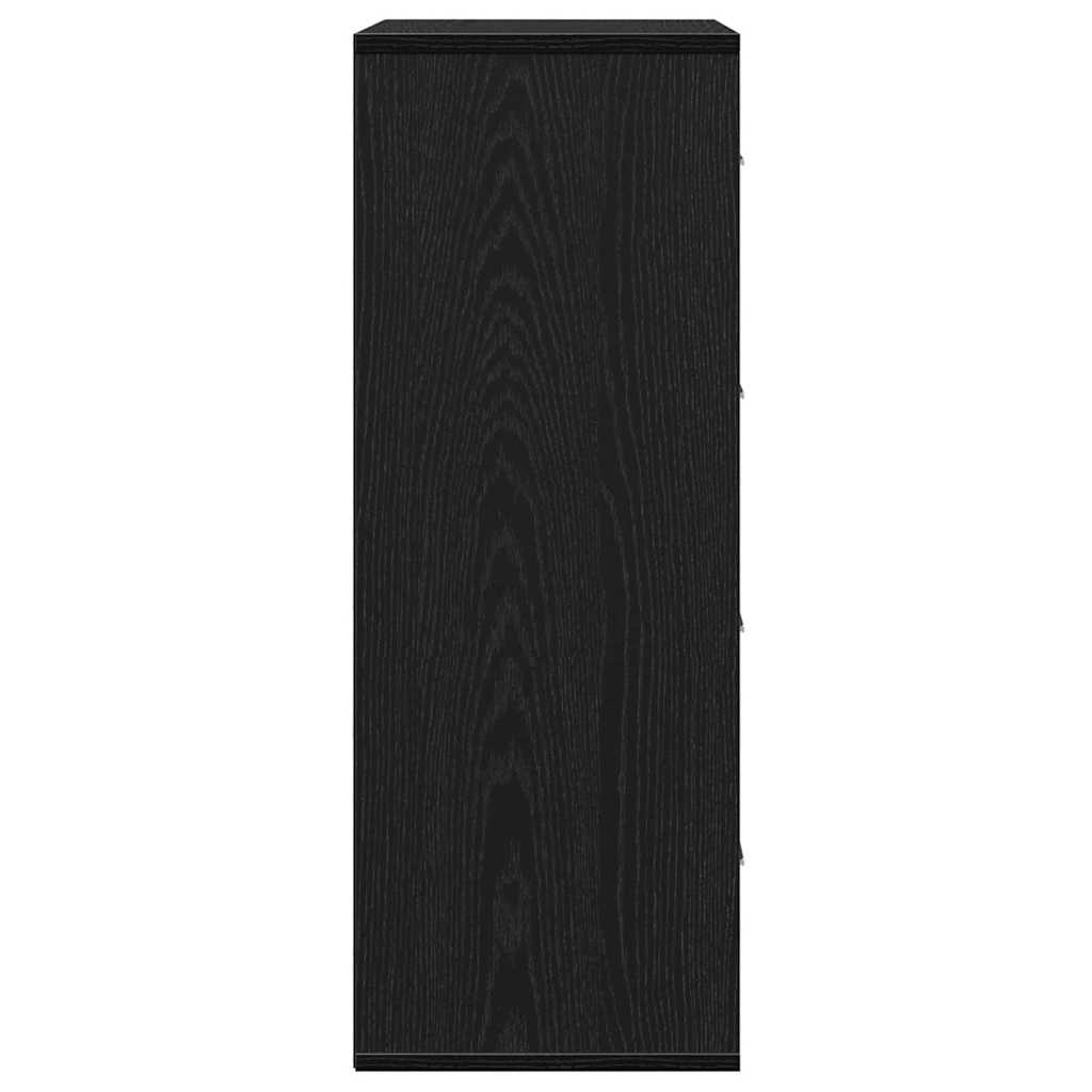 vidaXL Credenza Rovere nero 60 x 31 x 84 cm Legno multistrato