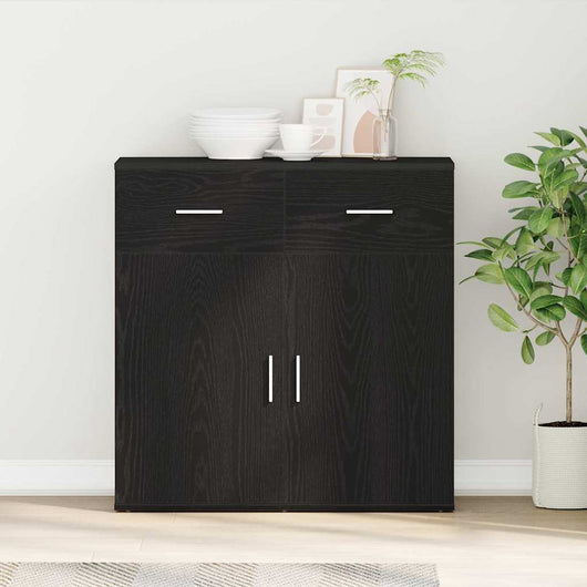 vidaXL Credenza Rovere nero 79 x 38 x 80 cm Legno multistrato
