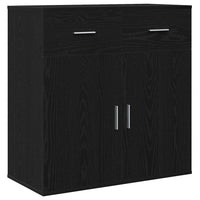 vidaXL Credenza Rovere nero 79 x 38 x 80 cm Legno multistrato