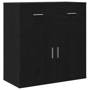 vidaXL Credenza Rovere nero 79 x 38 x 80 cm Legno multistrato