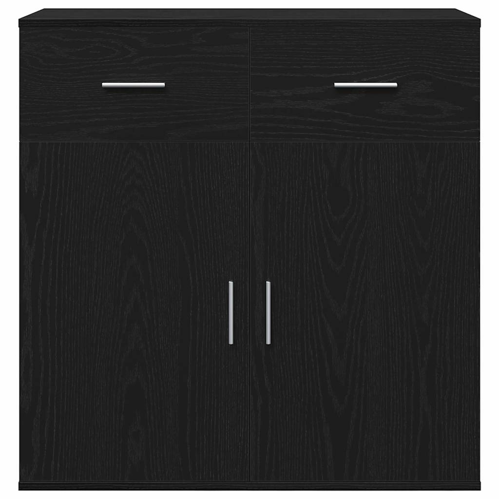 vidaXL Credenza Rovere nero 79 x 38 x 80 cm Legno multistrato
