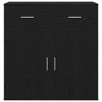 vidaXL Credenza Rovere nero 79 x 38 x 80 cm Legno multistrato