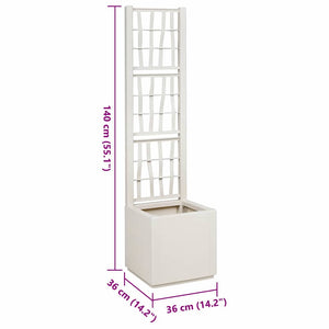 Vaso da giardino Bianco 36 x 36 x 140 cm Polipropilene 42006499