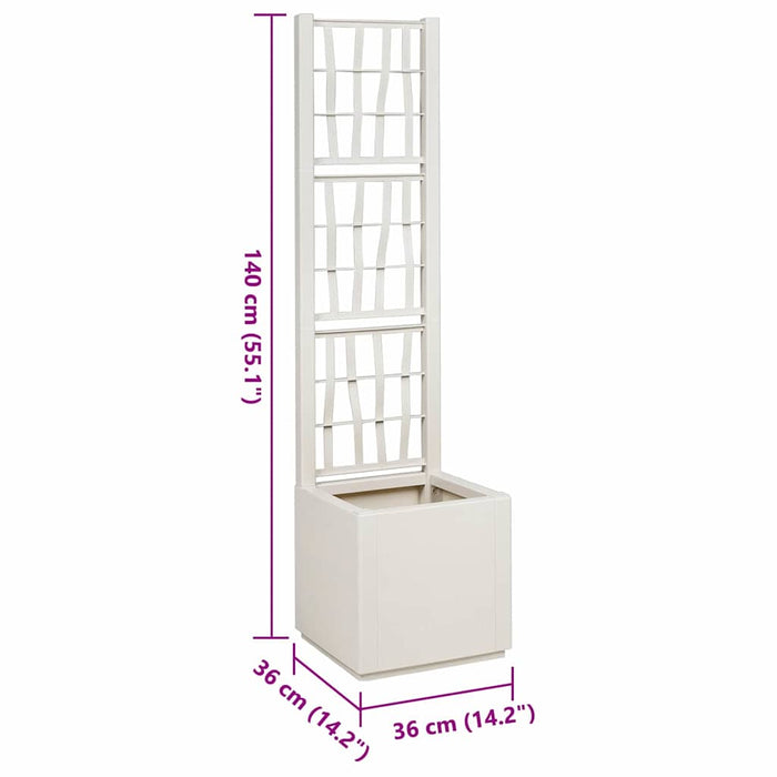 Vaso da giardino-Fioriera da Esterno-Contenitore per Piante Bianco 36 x 36 x 140 cm Polipropilene