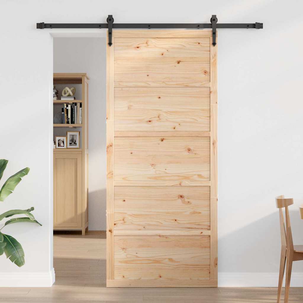 Porta a Fattoria Naturale 80 x 208 cm Legno massello di pino 870410