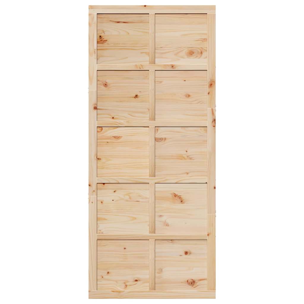 vidaXL Porta del fienile Marrone 80 x 210 cm Legno di pino massello