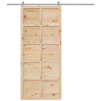 vidaXL Porta del fienile Marrone 80 x 210 cm Legno di pino massello