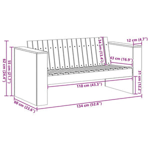 Divano da giardino Marrone 134 x 60 x 62 cm 873866