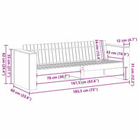 Divano da giardino Bianco 185.5 x 60 x 62 cm 873872