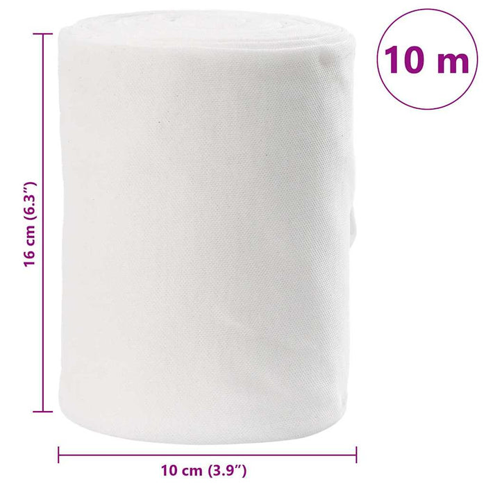 vidaXL Tubo di Drenaggio Bianco 16 x 1000 cm Tessuto