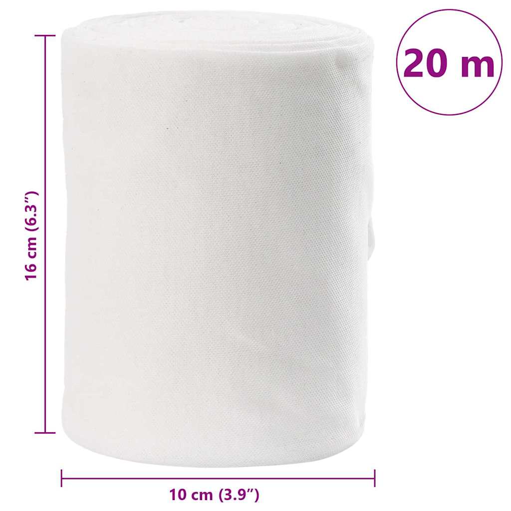 vidaXL Tubo di Drenaggio Bianco 16 x 2000 cm Tessuto