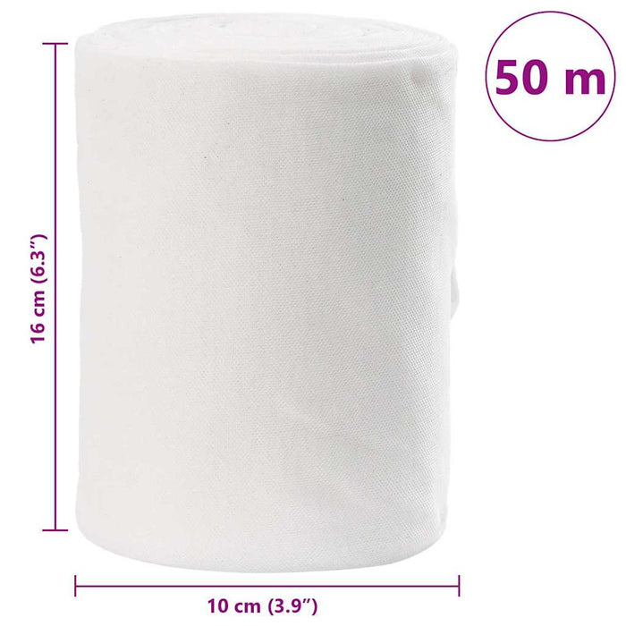 vidaXL Tubo di Drenaggio Bianco 16 x 5000 cm Tessuto