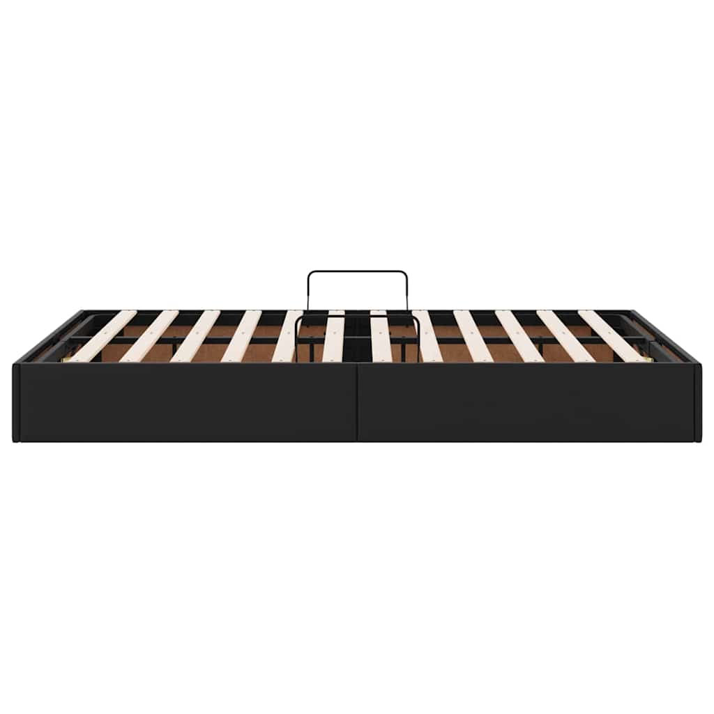 Letto con Contenitore Nero 120 x 190 cm Pelle sintetica 3369937