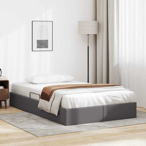 Letto con Contenitore Grigio 120 x 190 cm Pelle sintetica 3369939