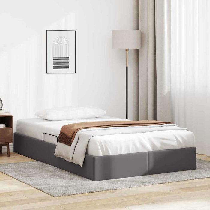 Letto con Contenitore Grigio 120 x 190 cm Pelle sintetica 3369939
