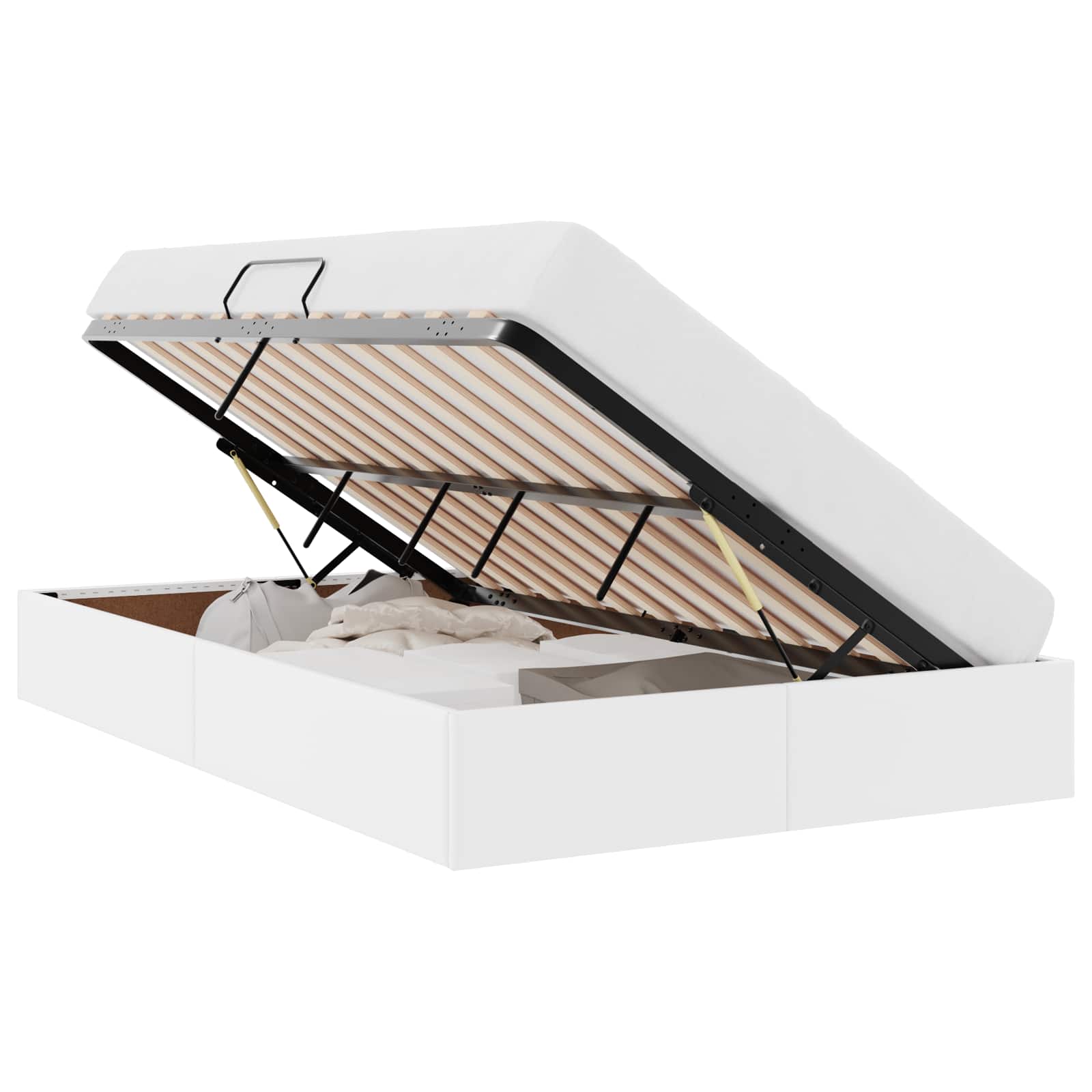 Letto con Contenitore Bianco Puro 120 x 200 cm Pelle sintetica 3369942