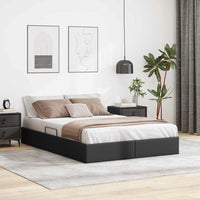 Letto con Contenitore Nero 140 x 190 cm Pelle sintetica 3369945