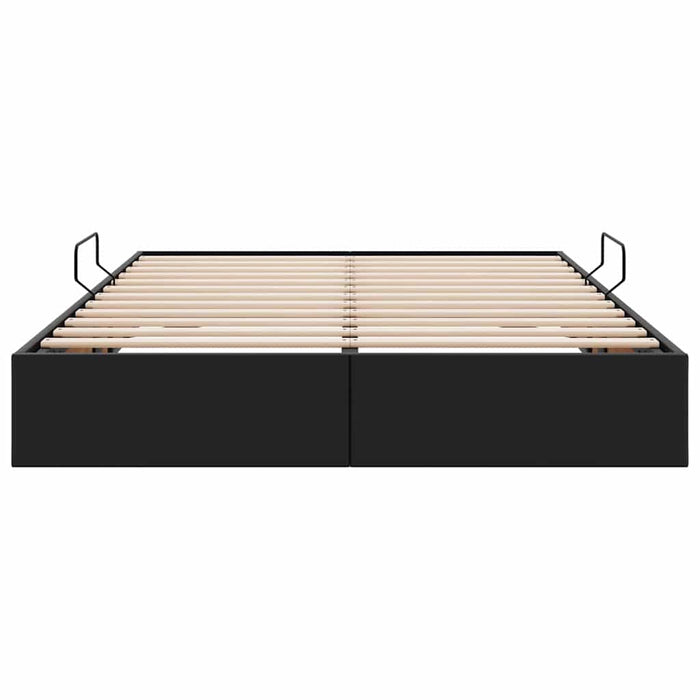 Letto con Contenitore Nero 140 x 190 cm Pelle sintetica 3369945