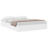 Letto con Contenitore Bianco Puro 140 x 190 cm Pelle sintetica 3369946