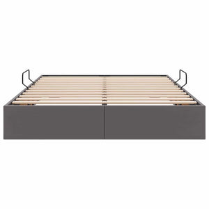 Letto con Contenitore Grigio 140 x 190 cm Pelle sintetica 3369947