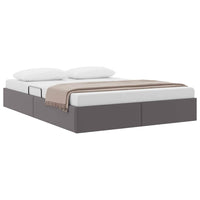 Letto con Contenitore Grigio 140 x 190 cm Pelle sintetica 3369947