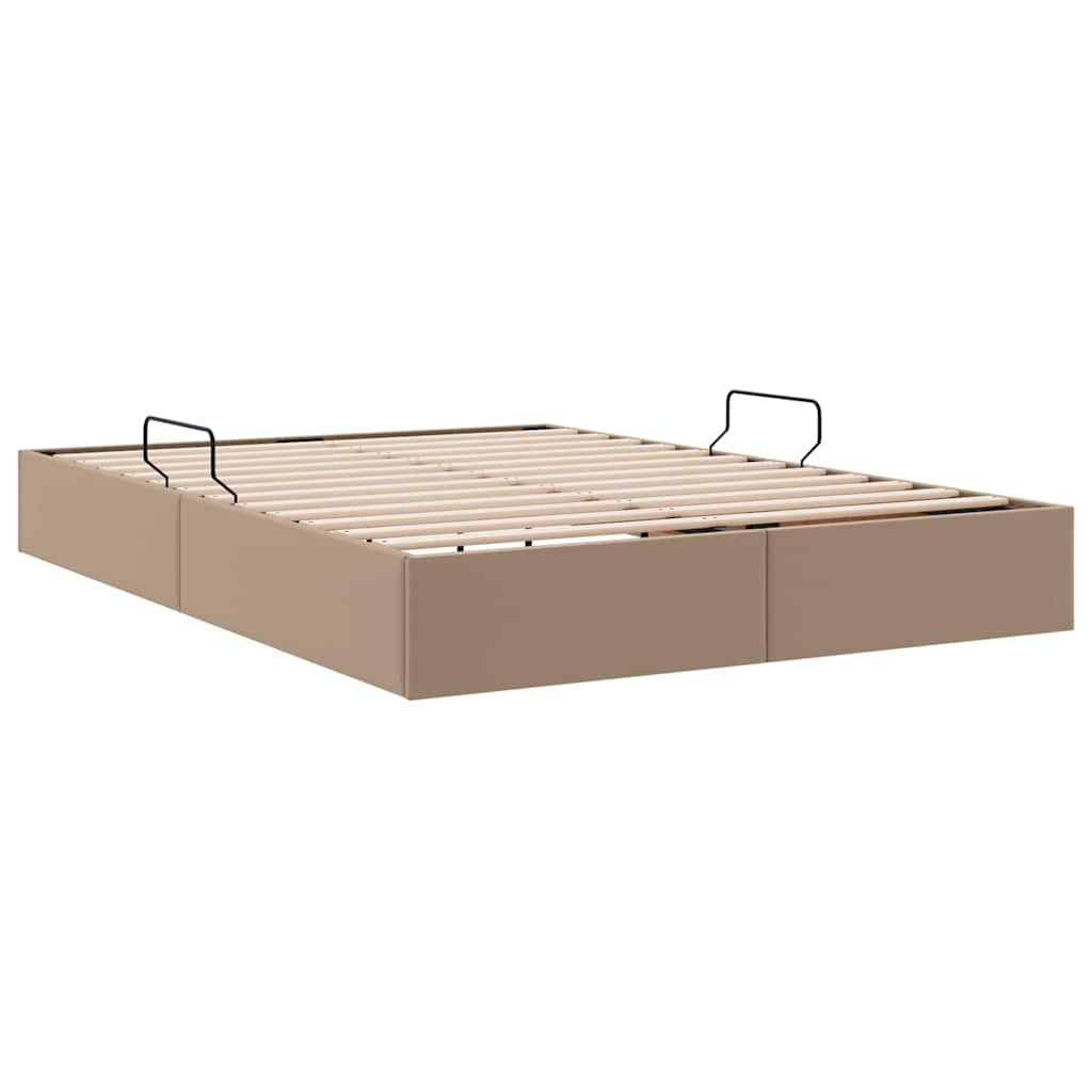 Letto con Contenitore Cappuccino 140 x 190 cm Pelle sintetica 3369948